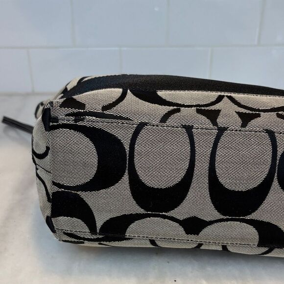 Coach Bag Purse Handbag Y2K Jacquard Signature Logo Stripe Tote Pocketbook - Picture 9 of 16